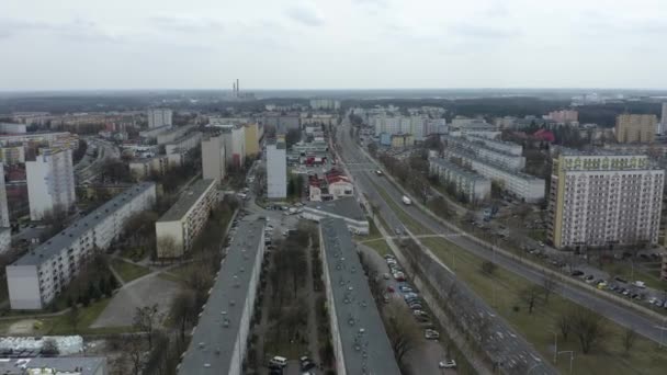 Bella Panorama Housing Estate Stalowa Wola Vista Aerea Polonia Filmati — Video Stock