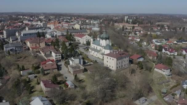 Bela Igreja Panorama Jaroslaw Vista Aérea Polônia Imagens Alta Qualidade — Vídeo de Stock