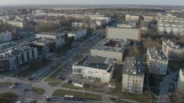 Schöne Panorama Siedlung Swidnik Luftbild Polen Hochwertiges Filmmaterial — Stockvideo