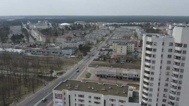 Krásný Mrakodrap Panorama Stalowa Wola Aerial View Polsko Vysoce Kvalitní — Stock video