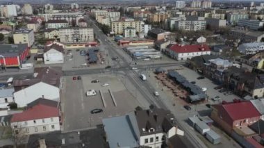 Güzel Yeni Pazar Meydanı Zamosc Hava Görüntüsü Polonya. Yüksek kalite 4k görüntü