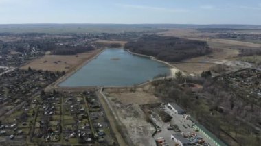 Güzel Panorama Göleti Zamosc Hava Görüntüsü Polonya. Yüksek kalite 4k görüntü