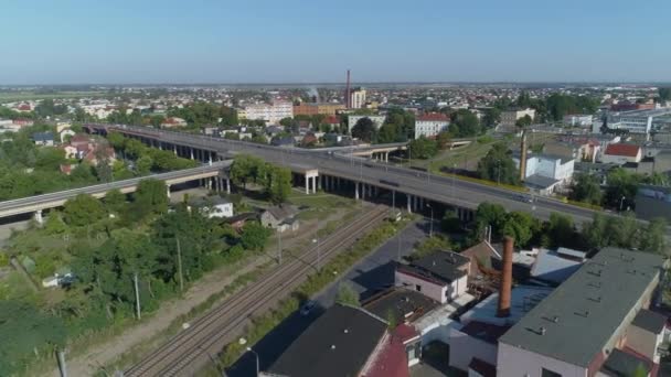 Bella Panorama Viadotto Leszno Vista Aerea Polonia Filmati Alta Qualità — Video Stock