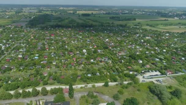 Panorama Ogrody Przydziałowe Bełchatów Widok Lotu Ptaka Polska Wysokiej Jakości — Wideo stockowe