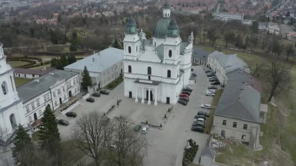 Gyönyörű Bazilika Chelm Aerial View Lengyelország Kiváló Minőségű Felvételek — Stock videók