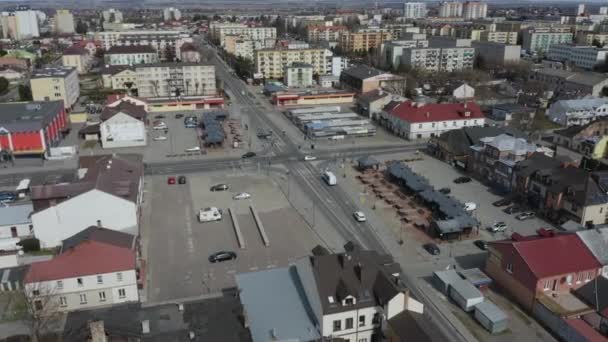 美丽的新市场广场Zamosc Aerial View Poland 高质量的4K镜头 — 图库视频影像