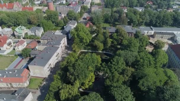 Downtown Park Centrum Leszno Aerial View Poland Wysokiej Jakości Materiał — Wideo stockowe