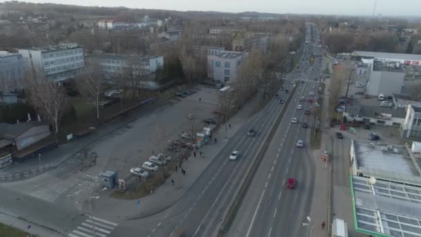 Panorama Otobüs Stasyonu Bielsko Biala Hava Görüntüleme Polonya Yüksek Kalite — Stok video