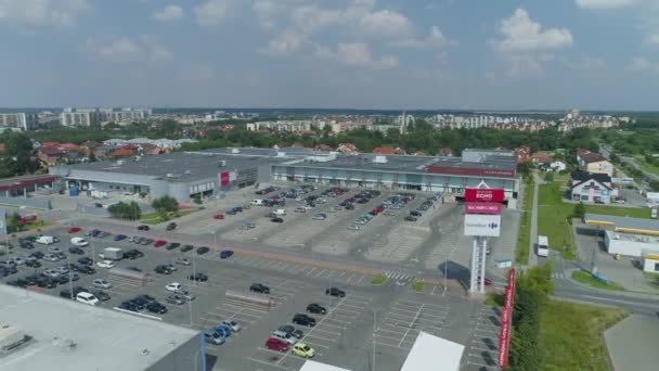 Prachtige Galerie Mall Belchatow Luchtfoto View Poland Hoge Kwaliteit Beeldmateriaal — Stockvideo