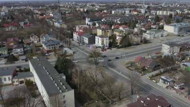 Schöne Kreisverkehr Zamosc Luftaufnahme Polen Hochwertiges Filmmaterial — Stockvideo