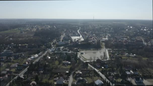 Prachtig Panorama Lezajsk Luchtfoto Uitzicht Polen Hoge Kwaliteit Beeldmateriaal — Stockvideo