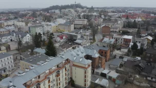 Bella Panorama Downtown Chelm Vista Aerea Polonia Filmati Alta Qualità — Video Stock