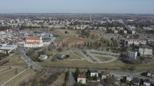 Beautiful Panorama Fortress Old Town Zamosc Aerial View Poland Vysoce — Stock video