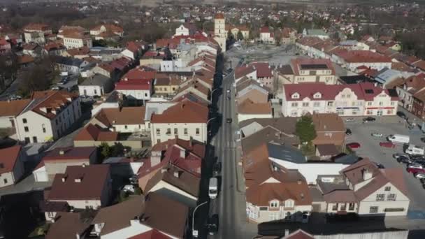 Όμορφη Πανόραμα Downtown Lezajsk Aerial View Πολωνία Υψηλής Ποιότητας Πλάνα — Αρχείο Βίντεο