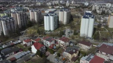 Panorama Gökdelenleri Zamosc Hava Görüntüsü Polonya. Yüksek kalite 4k görüntü