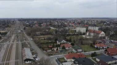 Güzel Panorama Stalowa Wola Hava Manzarası Polonya. Yüksek kalite 4k görüntü