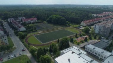 Güzel Playfield Przytorze Belchatow Hava Görüntüsü Polonya. Yüksek kalite 4k görüntü