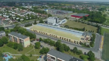 Güzel Spor Salonu Belchatow Hava Manzarası Polonya. Yüksek kalite 4k görüntü