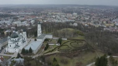 Güzel Bazilika Dağı Chelm Hava Manzarası Polonya. Yüksek kalite 4k görüntü