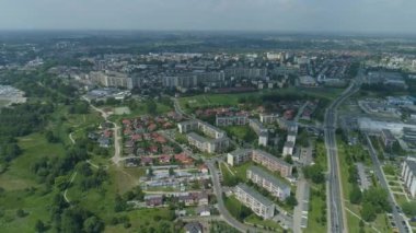 Güzel Panorama Okrzei Belchatow Hava Manzaralı Polonya. Yüksek kalite 4k görüntü