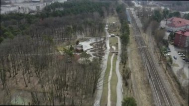 Su Parkı Stalowa Wola Havacılık Görünümü Polonya. Yüksek kalite 4k görüntü