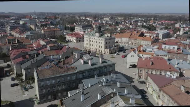 Kaunis Old Town Square Jaroslaw Aerial View Puola Laadukas Kuvamateriaalia — kuvapankkivideo