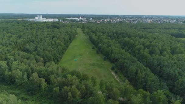 Schöne Panorama Hill Malinka Zgierz Luftaufnahme Polen Hochwertiges Filmmaterial — Stockvideo
