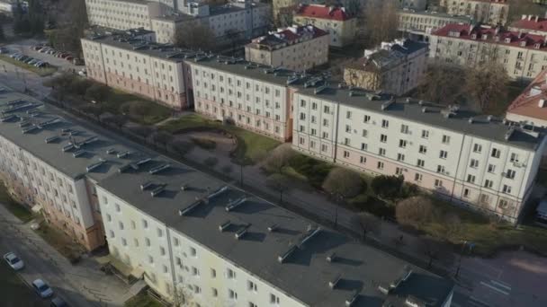 Beautiful Housing Estate Swidnik Aerial View Poland High Quality Footage — Stock Video