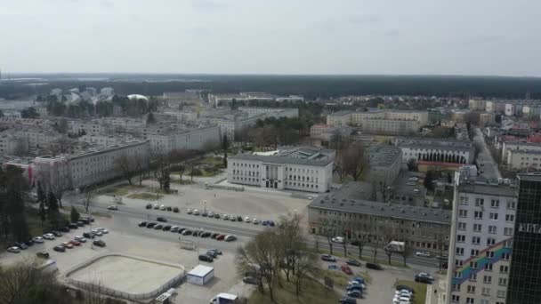 Dům Kultury Stalowa Wola Aerial View Polsko Vysoce Kvalitní Záběry — Stock video