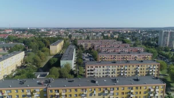 Piękny Panoramiczny Kompleks Mieszkaniowy Leszno Aerial View Poland Wysokiej Jakości — Wideo stockowe