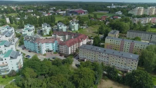 Piękny Panoramiczny Kompleks Mieszkaniowy Zgierz Aerial View Poland Wysokiej Jakości — Wideo stockowe
