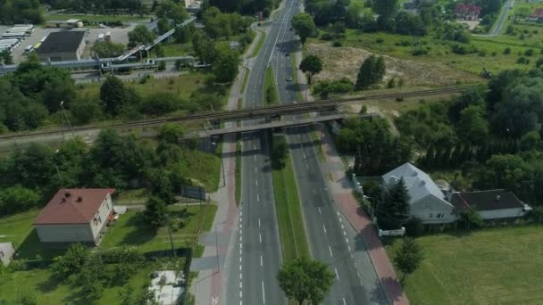 Όμορφη Viaduct Belchatow Aerial View Πολωνία Υψηλής Ποιότητας Πλάνα — Αρχείο Βίντεο