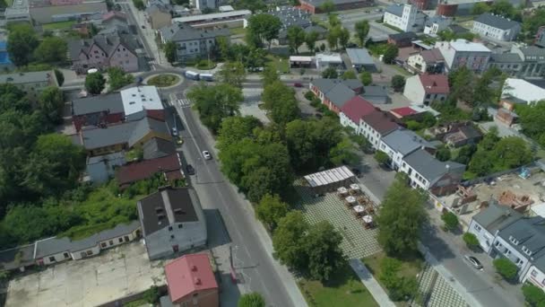 Square Park Wolnosci Belchatow Air View Польща Високоякісні Кадри — стокове відео