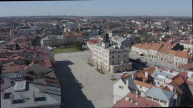 Güzel Eski Şehir Meydanı Jaroslaw Hava Manzarası Polonya. Yüksek kalite 4k görüntü