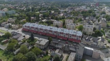 Güzel Panorama Konutları Zgierz Havacılık Manzarası Polonya. Yüksek kalite 4k görüntü