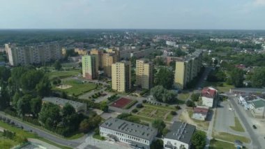 Güzel Panorama Gökdelenleri Dolnoslaskie Belchatow Hava Görüntülü Polonya. Yüksek kalite 4k görüntü