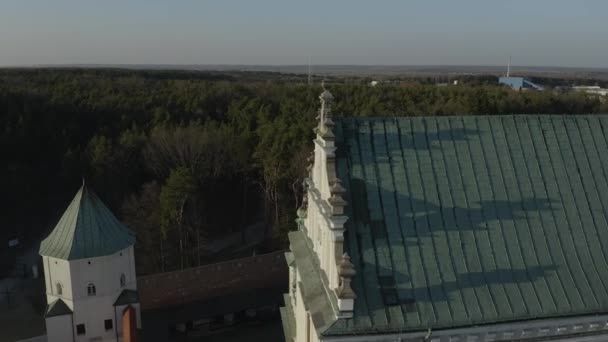 美丽的Lezajsk修道院空中观波兰 高质量的4K镜头 — 图库视频影像