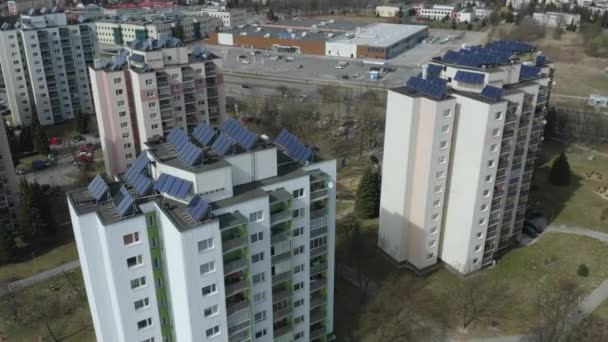 Gyönyörű Felhőkarcolók Zamosc Aerial View Lengyelország Kiváló Minőségű Felvételek — Stock videók