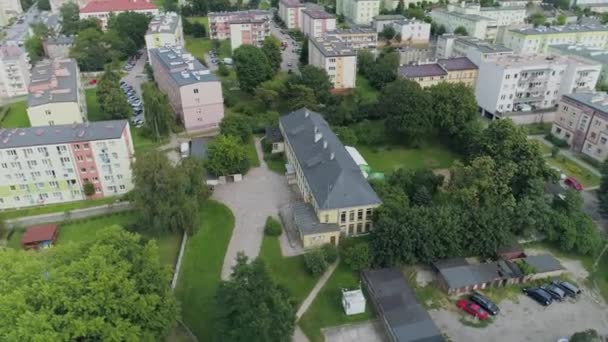 Beautiful Housing Estate Zgierz Aerial View Poland Vysoce Kvalitní Záběry — Stock video