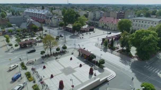 Beautiful Square Zgierz Aerial View Poland High Quality Footage — Stock Video