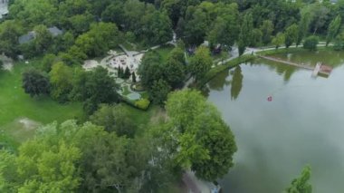 Parkı Pond Zgierz Havacılık Polonya. Yüksek kalite 4k görüntü