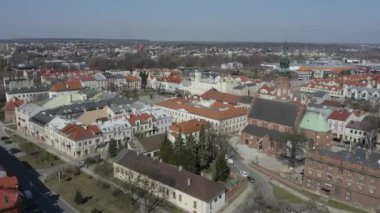 Güzel Pazar Meydanı Radom Hava Manzarası Polonya. Yüksek kalite 4k görüntü