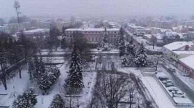 Promenade Deptak Konseyi Belchatow Hava Görüntüsü Polonya. Yüksek kalite 4k görüntü