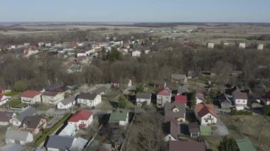 Güzel Panorama Konutları Tarnogrod Havacılık Manzarası Polonya. Yüksek kalite 4k görüntü