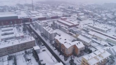 Kış Galerisi Kar Belchatow Hava Manzarası Polonya. Yüksek kalite 4k görüntü