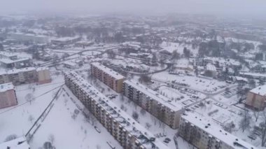 Panorama Konutları Kar Dolnoslaskie Belchatow Hava Görüntüsü Polonya. Yüksek kalite 4k görüntü