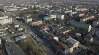 Güzel Panorama Konutları Opoczno Hava Manzaralı Polonya. Yüksek kalite 4k görüntü