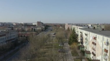Güzel Konut Opoczno Hava Manzarası Polonya. Yüksek kalite 4k görüntü
