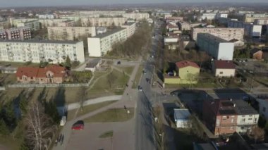 Güzel Panorama Konutları Opoczno Hava Manzaralı Polonya. Yüksek kalite 4k görüntü