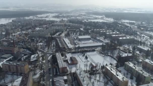 Hermoso Panorama Nowy Targ Vista Aérea Polonia Imágenes Alta Calidad — Vídeos de Stock